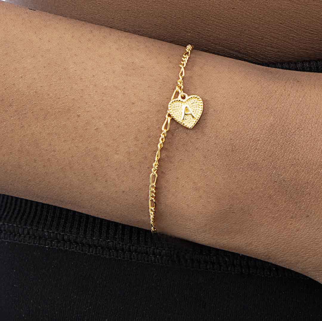 Personalized Heart Initial Letter Bracelet & Anklet