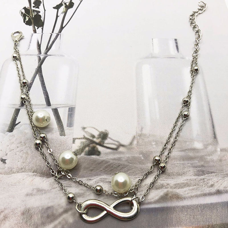 Double-layer Pearl Infinity Anklet