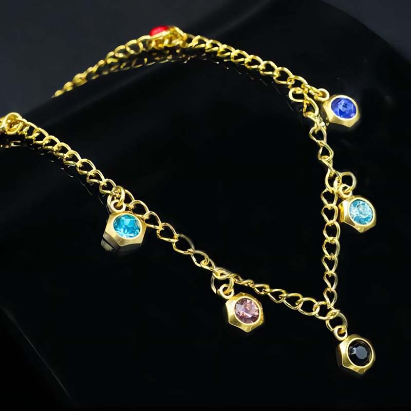 Multi-color Hexagon Charm Anklet
