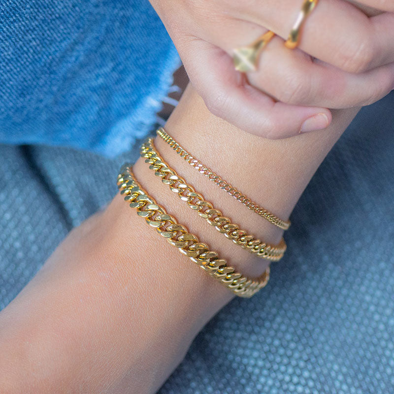 3mm 6mm 8mm Handset Miami Cuban Chain Anklet