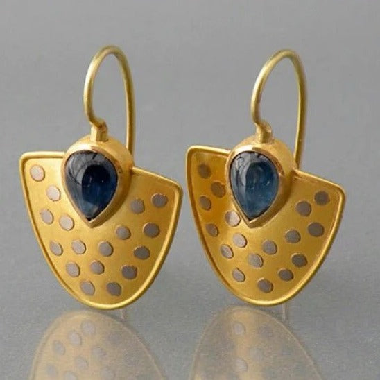 Golden Vintage Blue Crystal