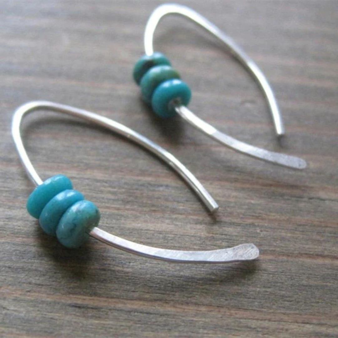 Silver Turquoise Triple Ball