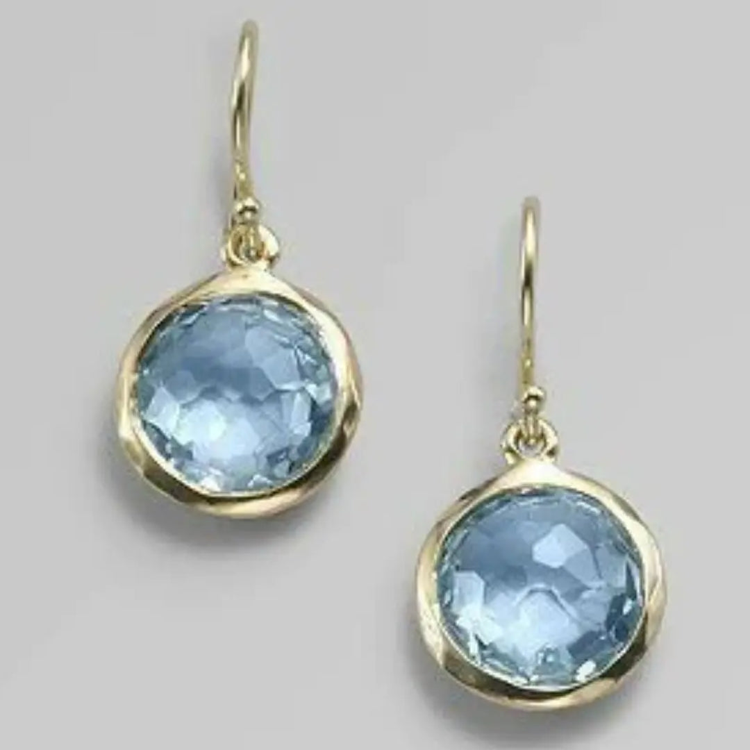 Light Blue Crystal Vintage Earrings