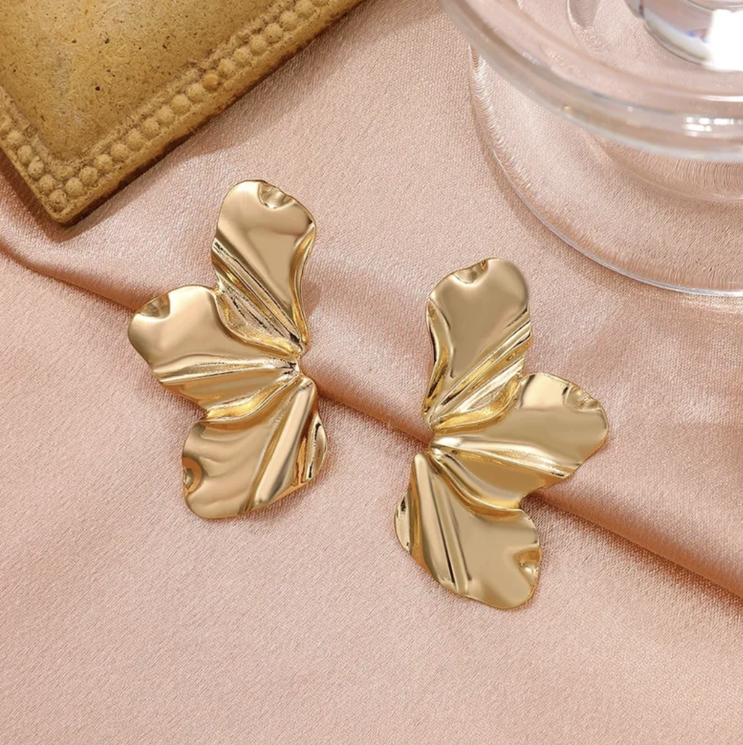 Half-Flower Earrings in 18K Gold Plating