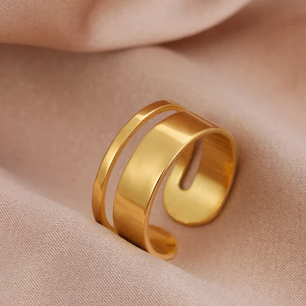 Infinite Capsule Ring in 18K Gold Plating