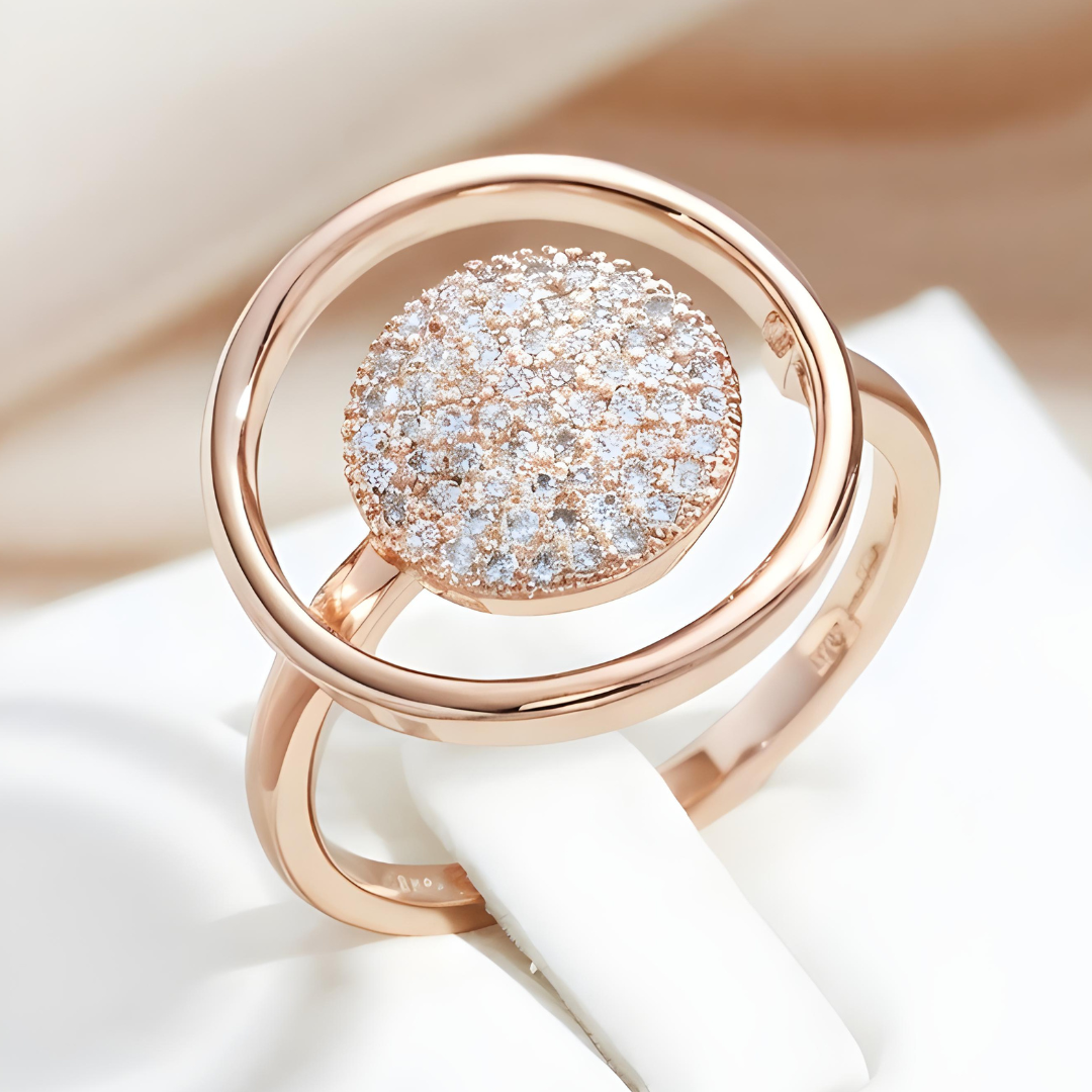 ROSE GOLD PLATED ZIRCONIA RING