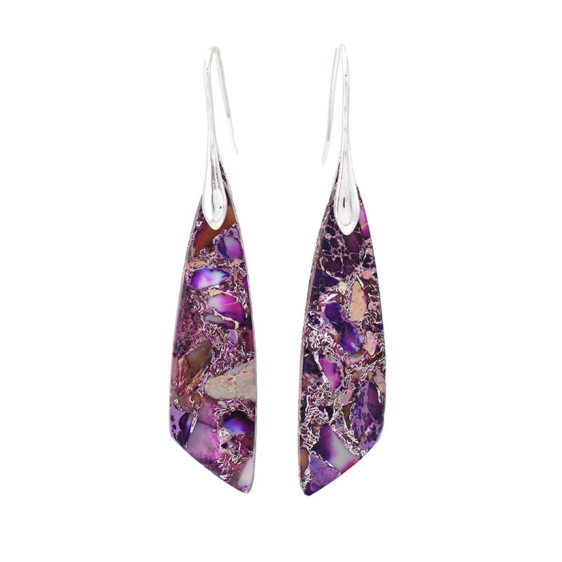 Imperial Jasper Zeya Earrings - Purple