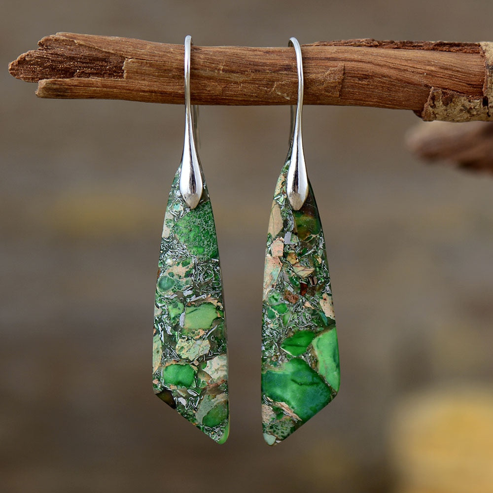 Imperial Jasper Zeya Earrings - Green