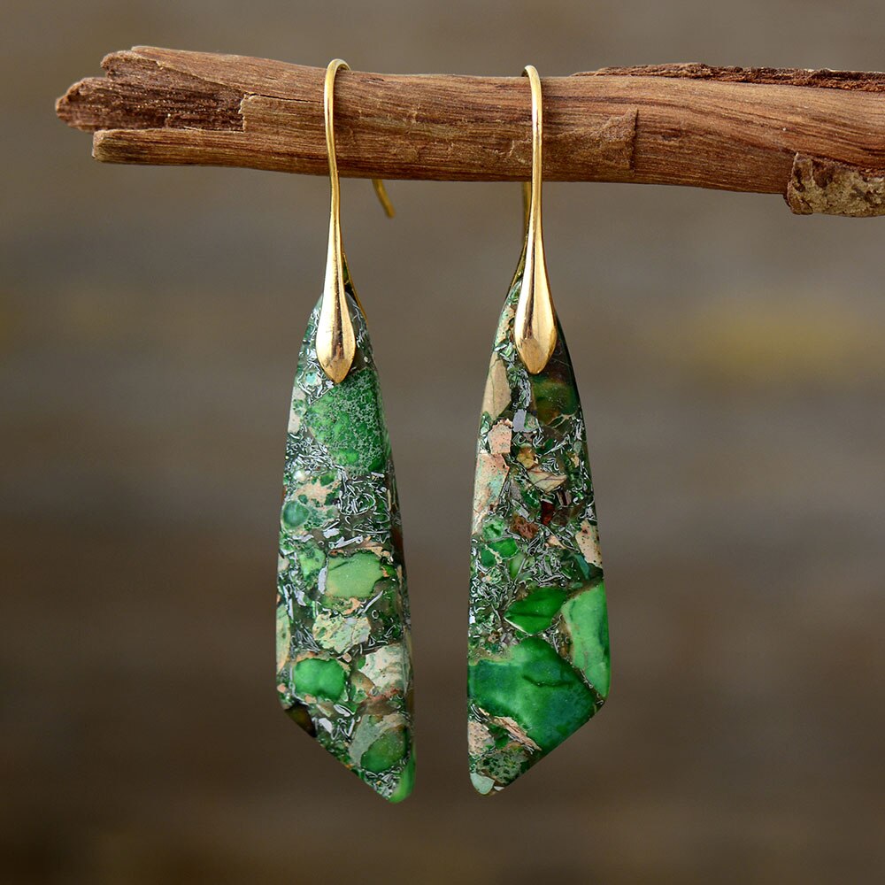 Imperial Jasper Zeya Earrings - Green