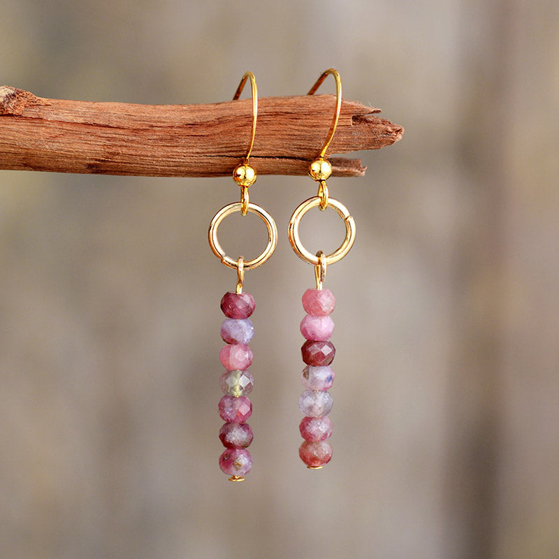 Ethnic Drop Tourmaline Earrings