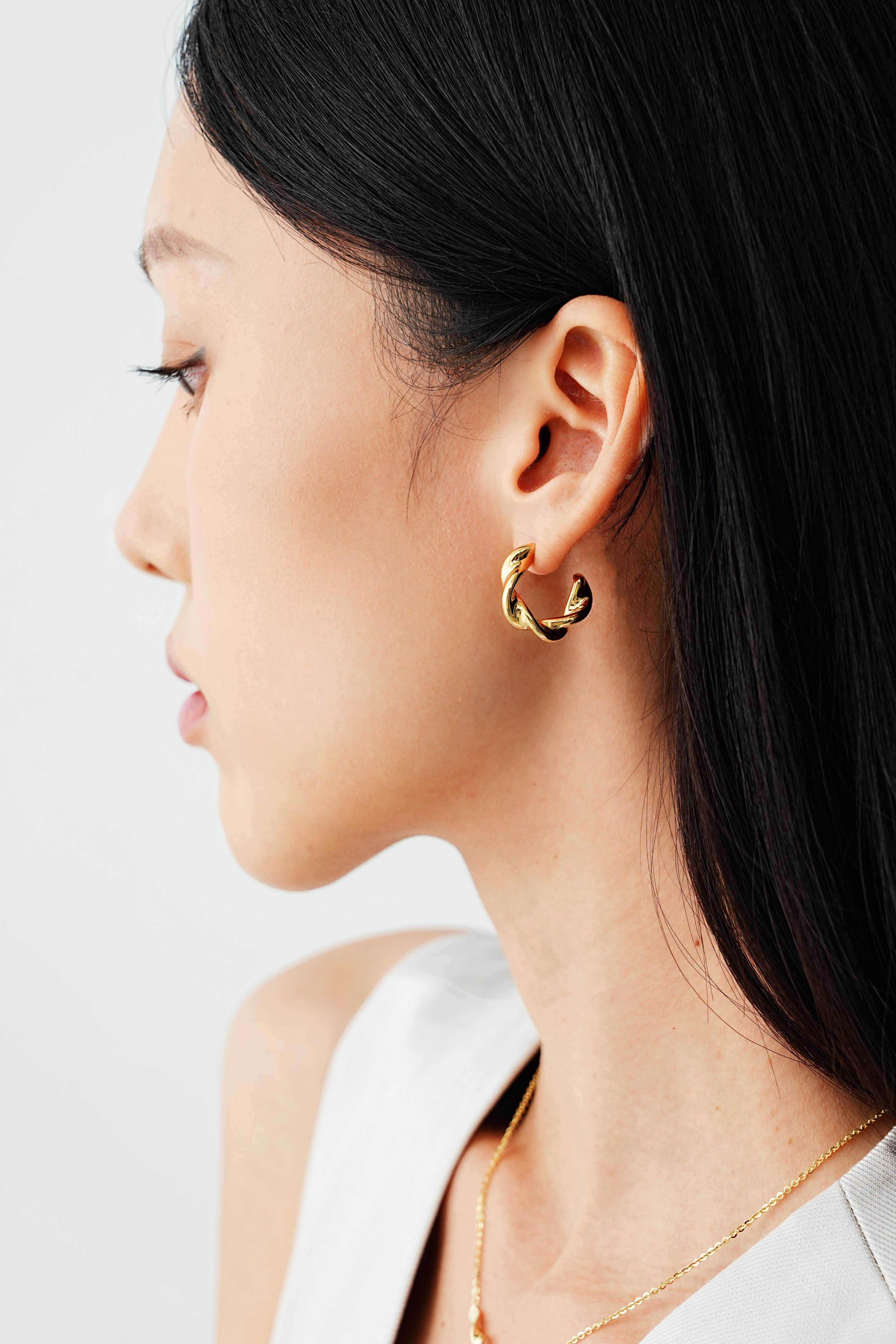 Twisted Charm Gold Earrings