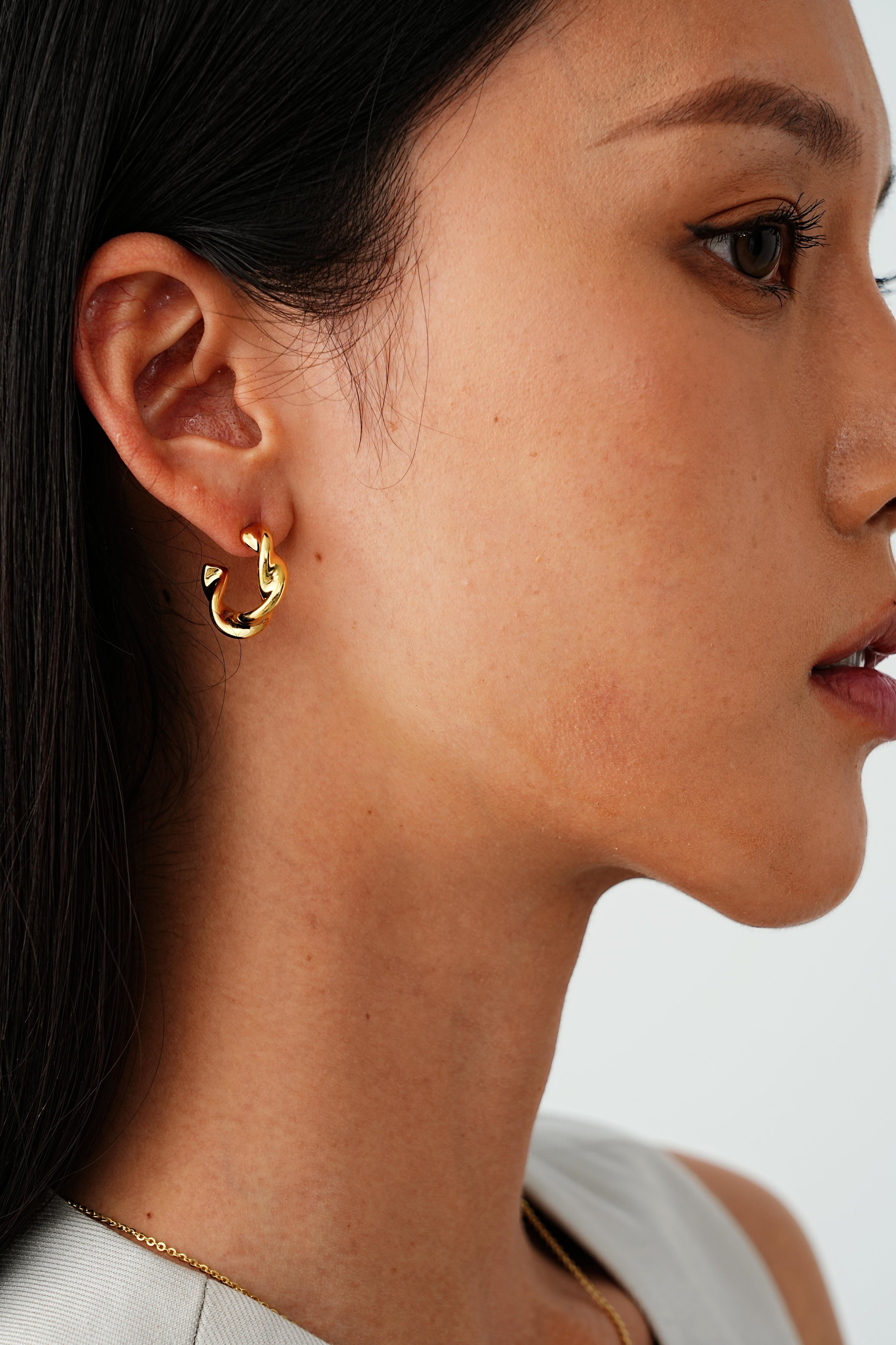 Twisted Charm Gold Earrings