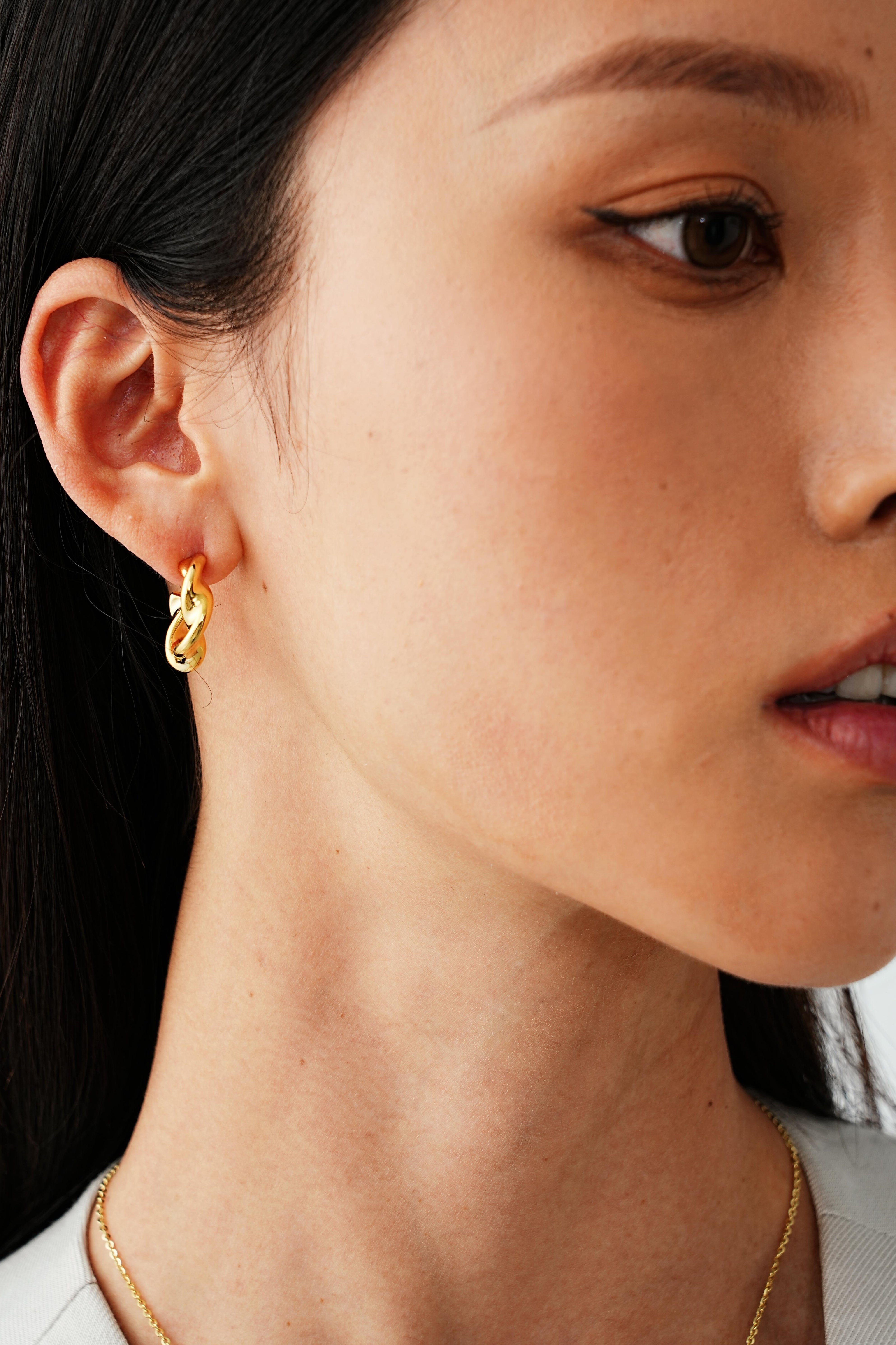 Twisted Charm Gold Earrings