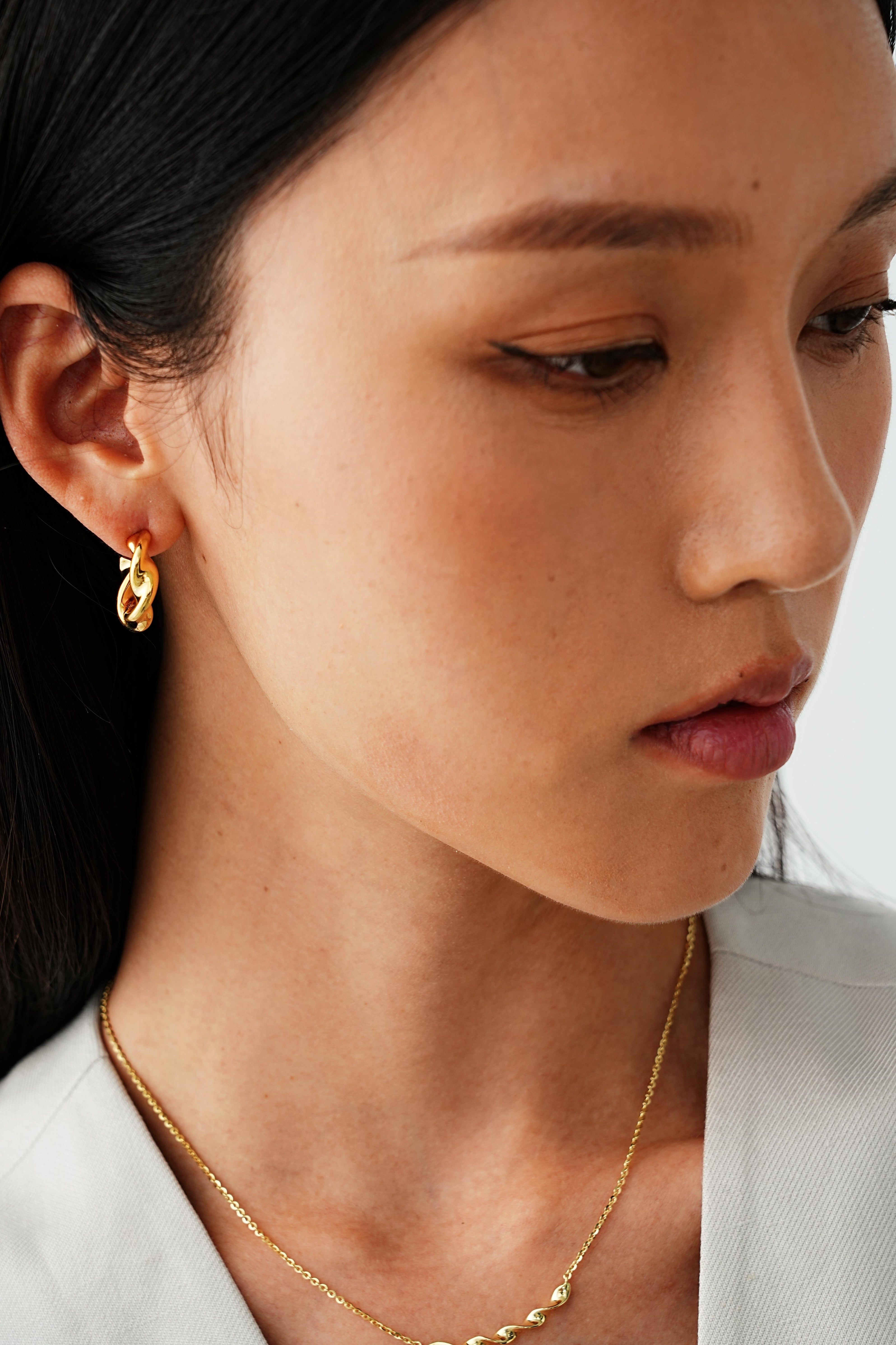 Twisted Charm Gold Earrings