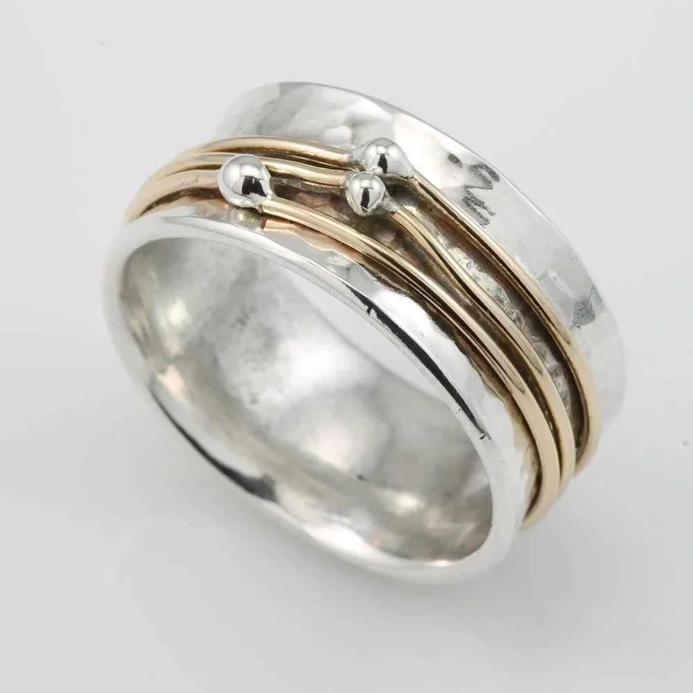 Vintage Gold Layered Silver Ring