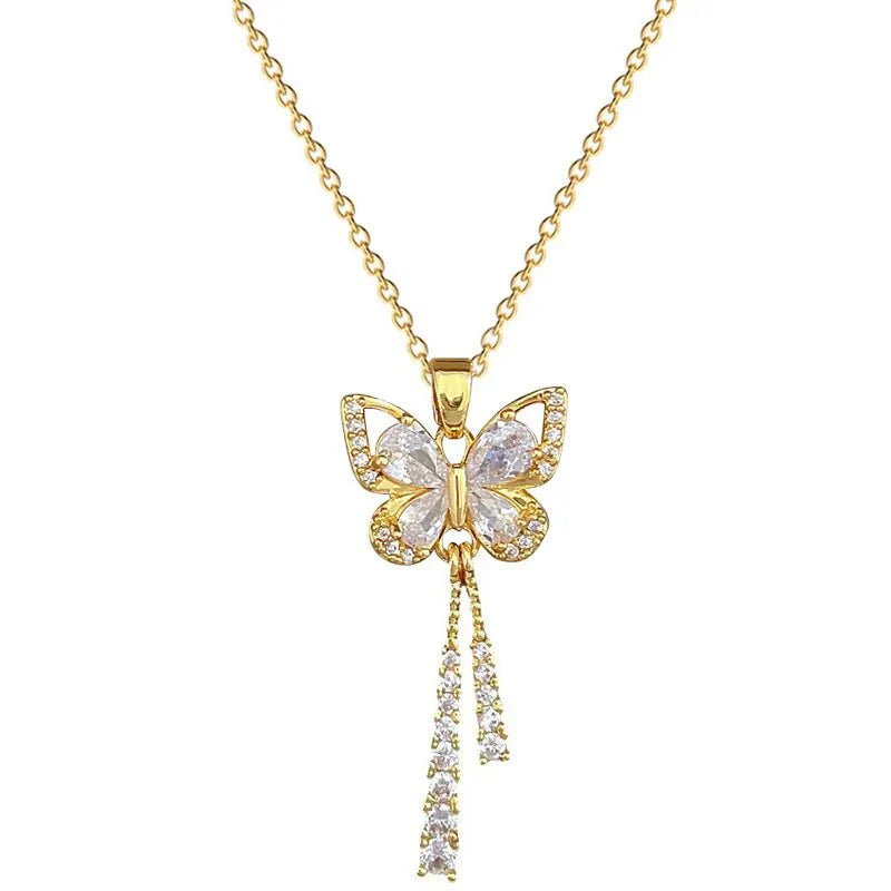 Charming Butterfly Diamond Dazzle Necklace