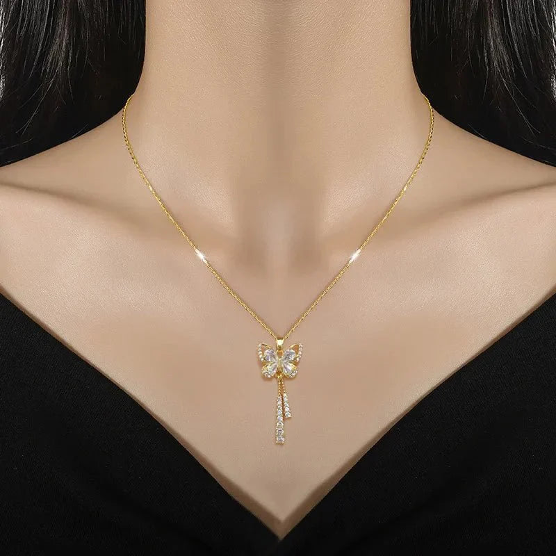 Charming Butterfly Diamond Dazzle Necklace