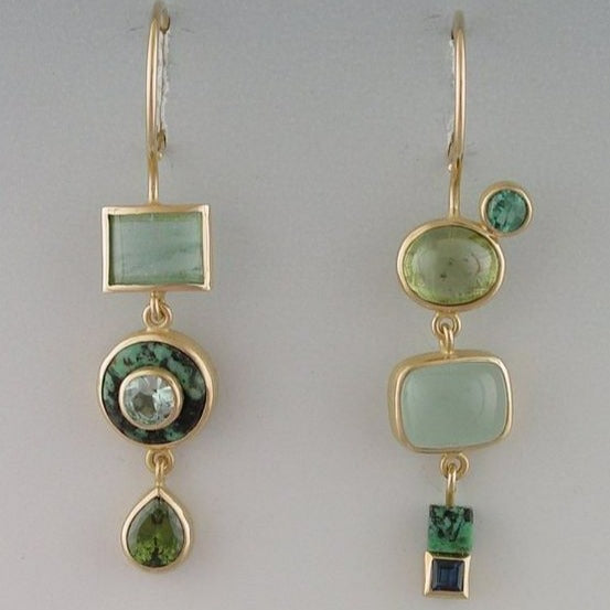 Green Hanging Vintage Earrings