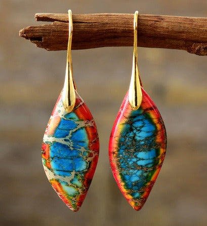 Multicoloured Stone Pendant in Gold and Silver