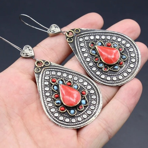 Red Mandala in Silver