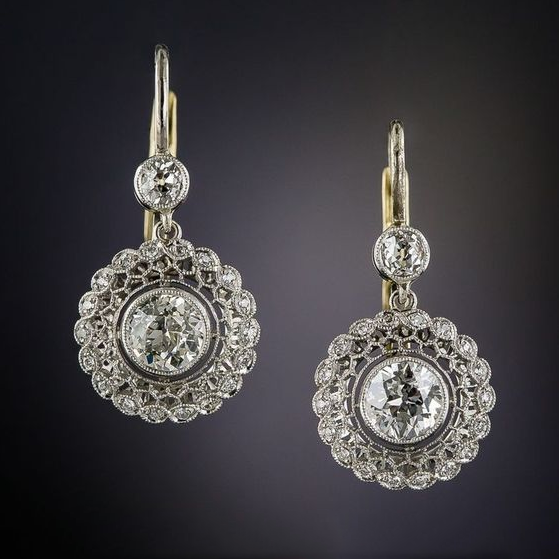 Mandala Earrings with Zirconia Vintage