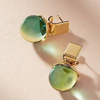 Green Crystal Vintage Earrings