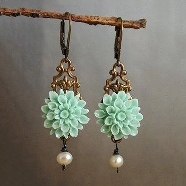 Boho with Turquoise Flower and Pearl