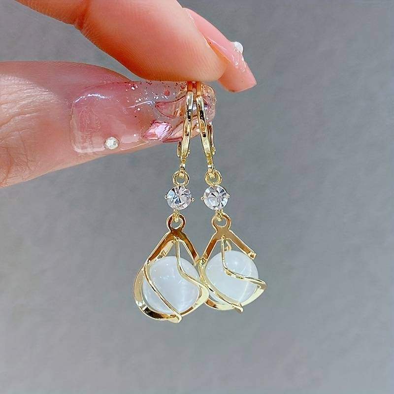 gorgeous Vintage Opal Golden Earrings