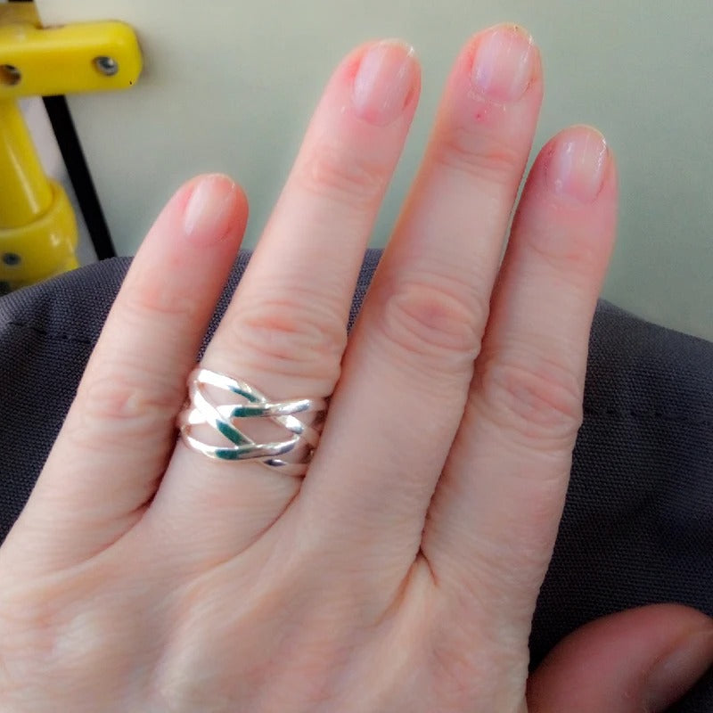 Braided Design 925 Silver Ring