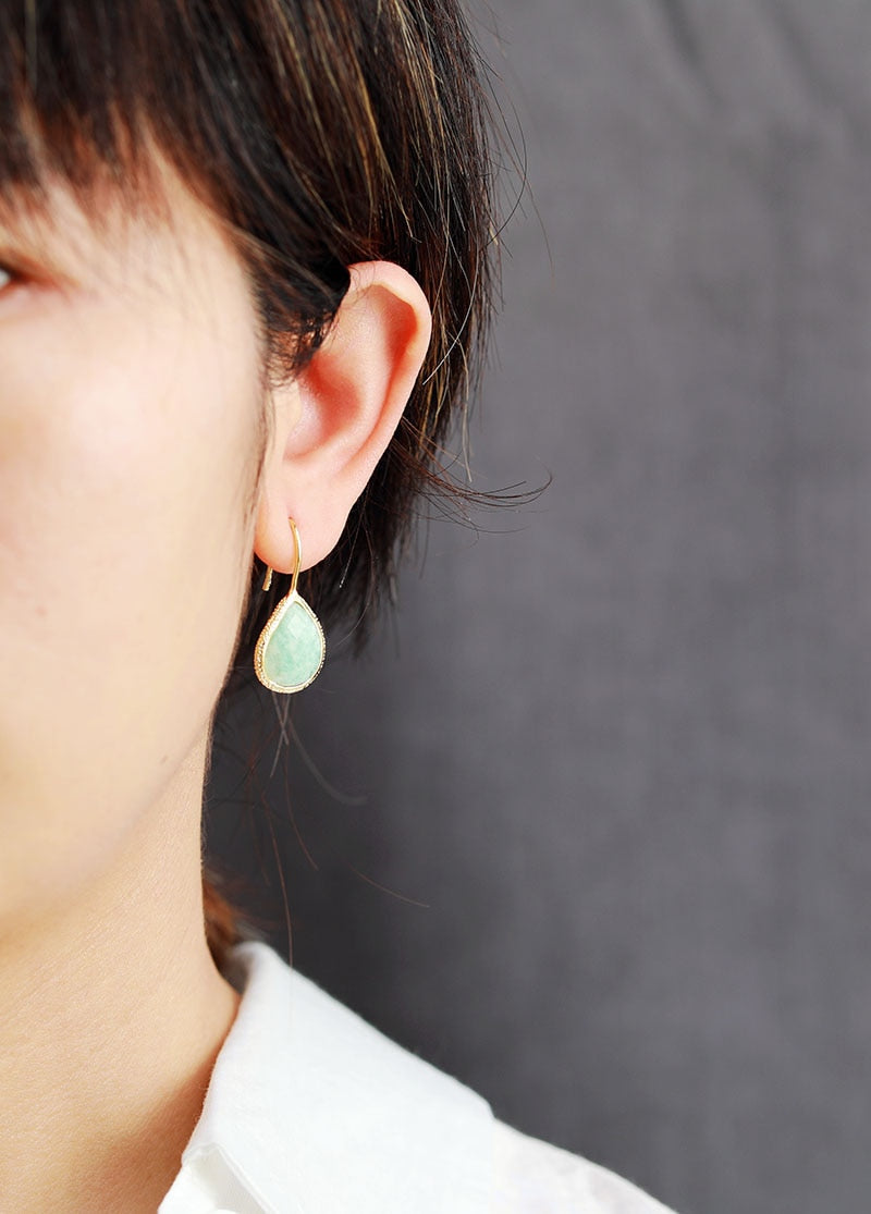 Grace Natural Stone Teardrop Earrings