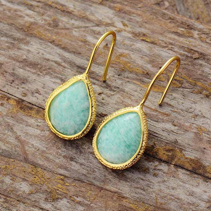 Grace Natural Stone Teardrop Earrings
