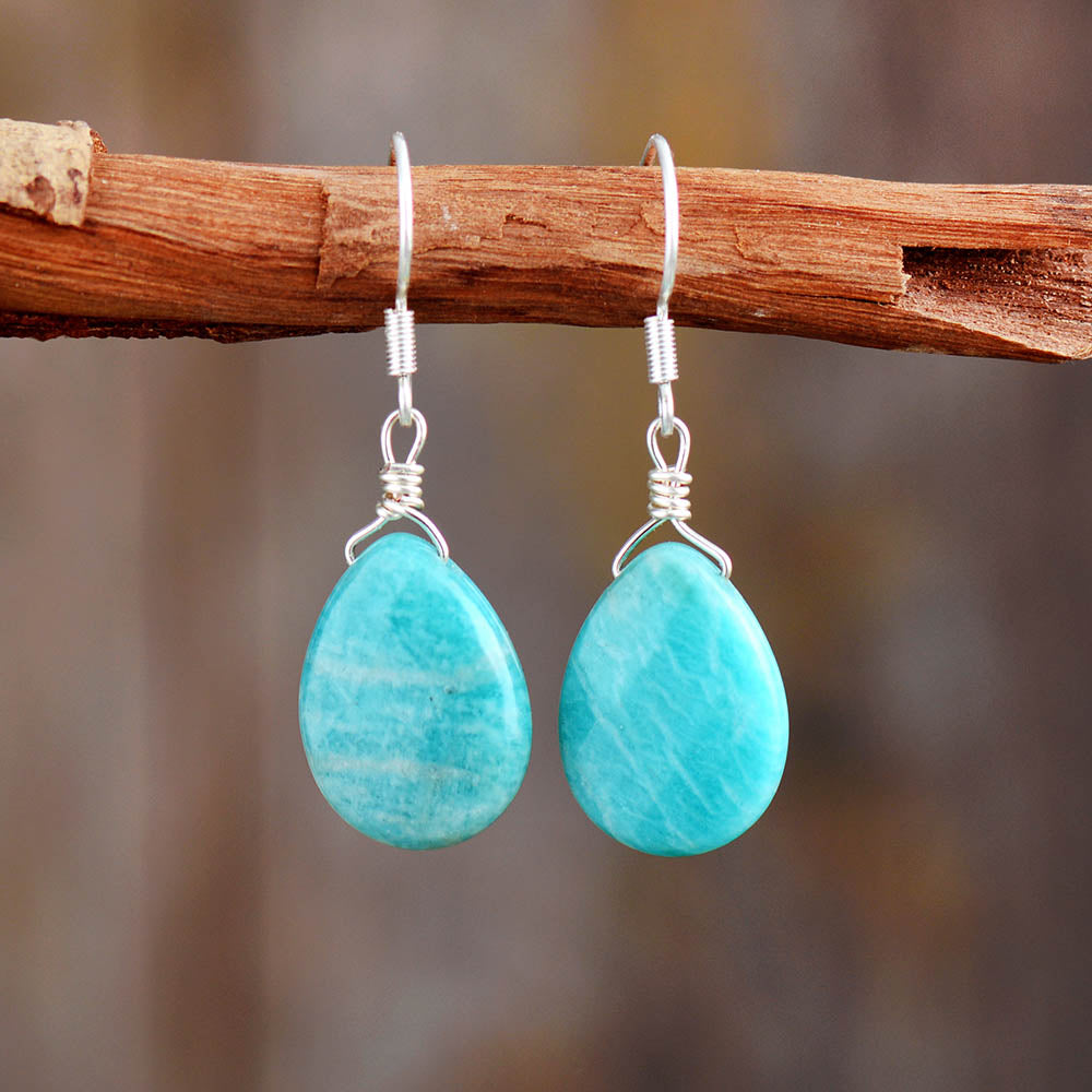 Amazonite Teardrop Earrings
