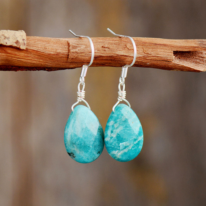 Amazonite Teardrop Earrings