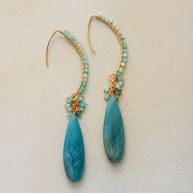 Amazonite Blossom Drop Earrings