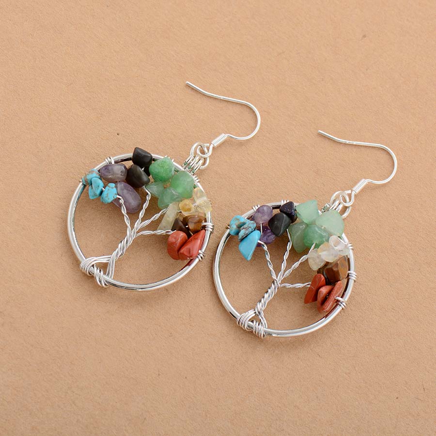 Tree of Life Chakra Earrings
