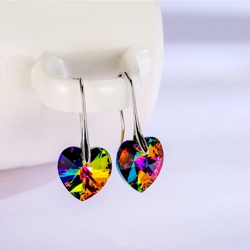 Handmade Heart-Shaped 925 Silver Earrings