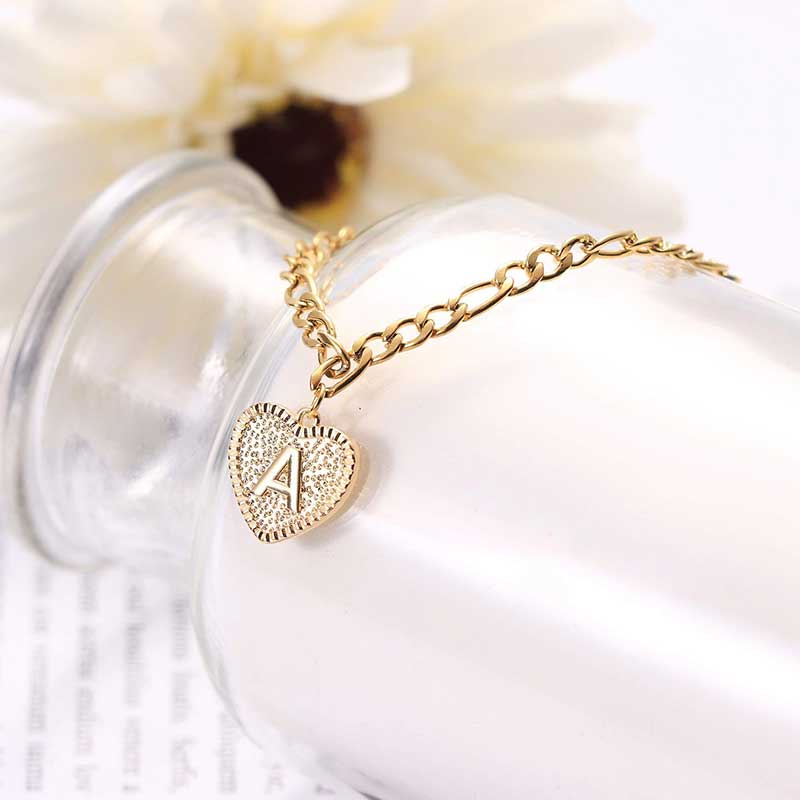 Personalized Heart Initial Letter Bracelet & Anklet