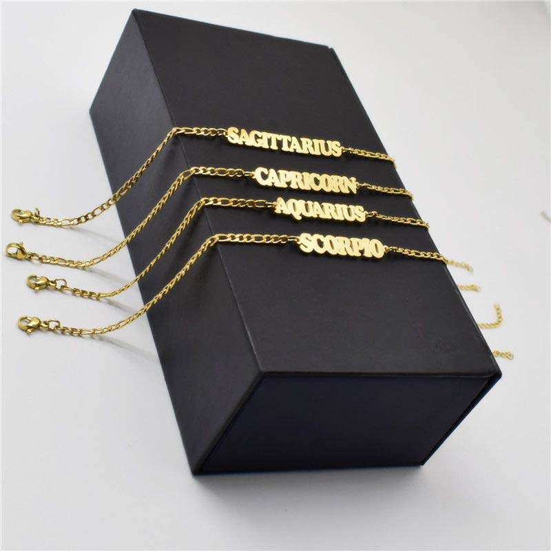 316L Stainless Steel Twelve Constellations Anklet