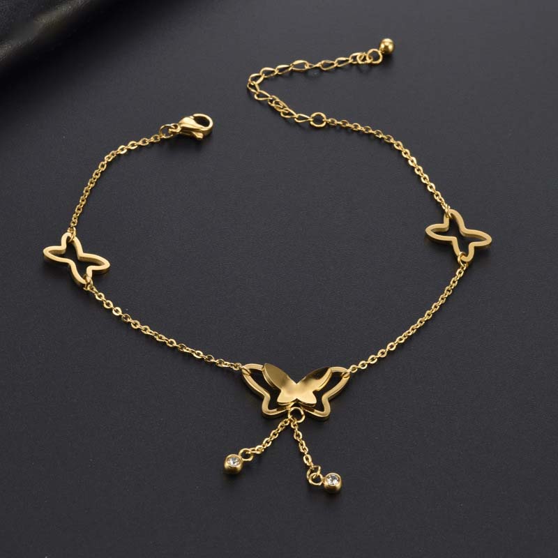 316L Stainless Steel Butterfly Anklet