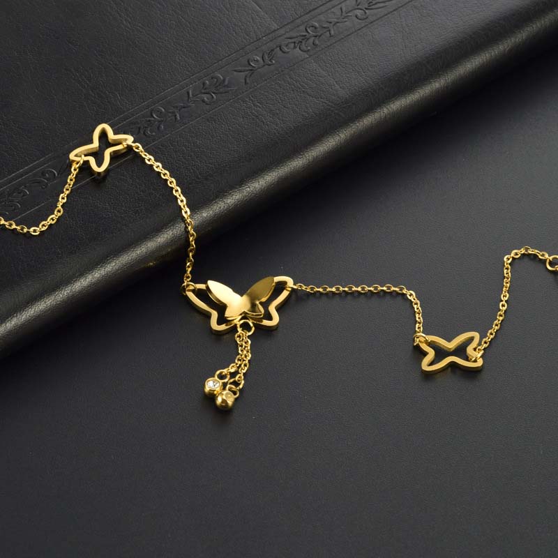 316L Stainless Steel Butterfly Anklet