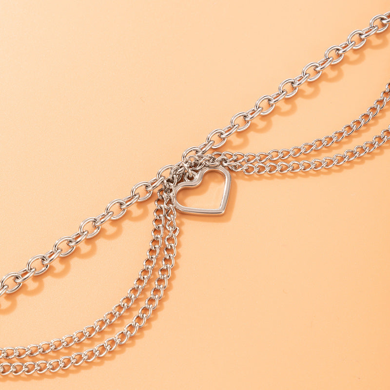 Lux Heart Charm Layered Anklet