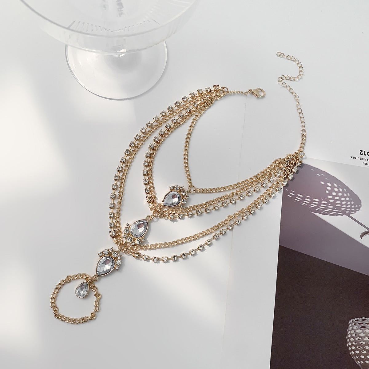 Lux Boho Beach Crystal Anklet