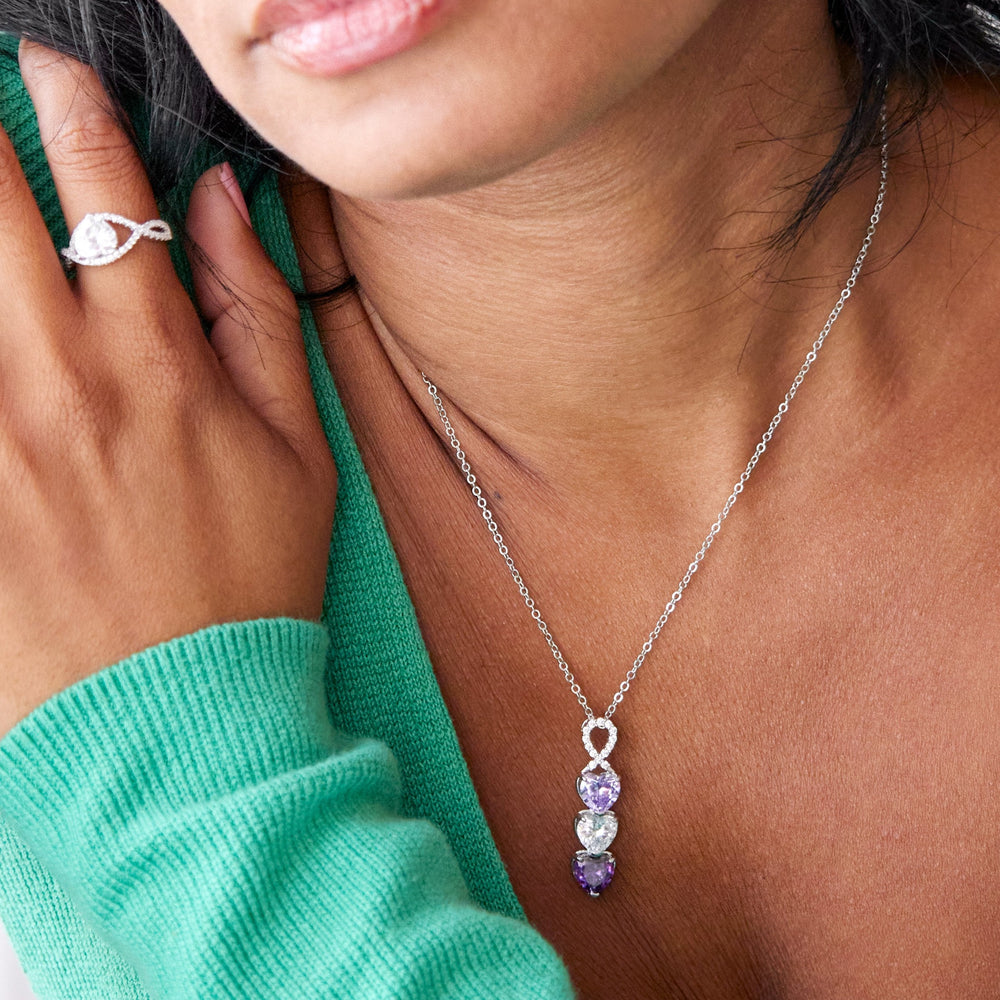 Luxus birthstone necklace - Infinity heart - Gold