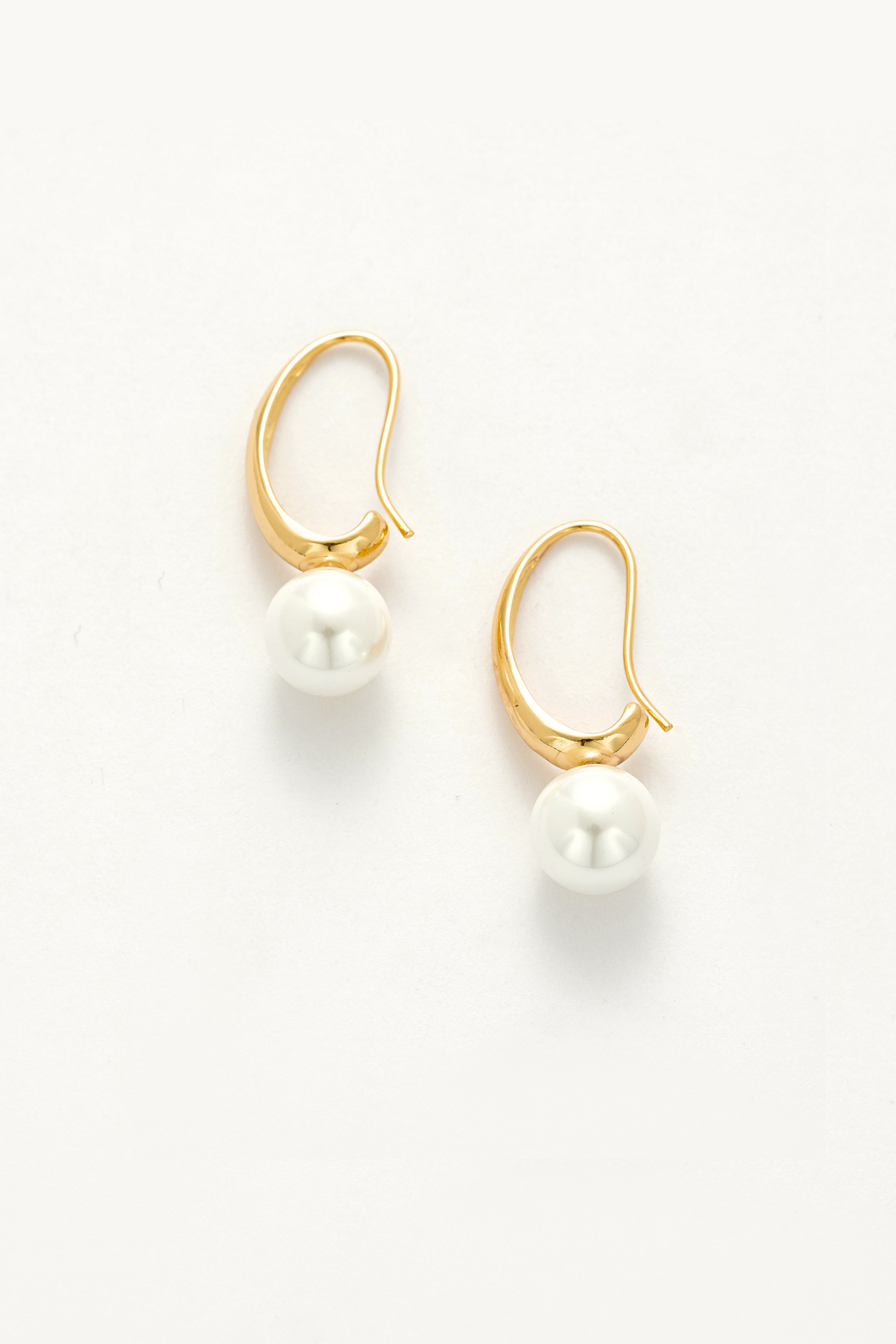 Angular Pearl Drop Earrings