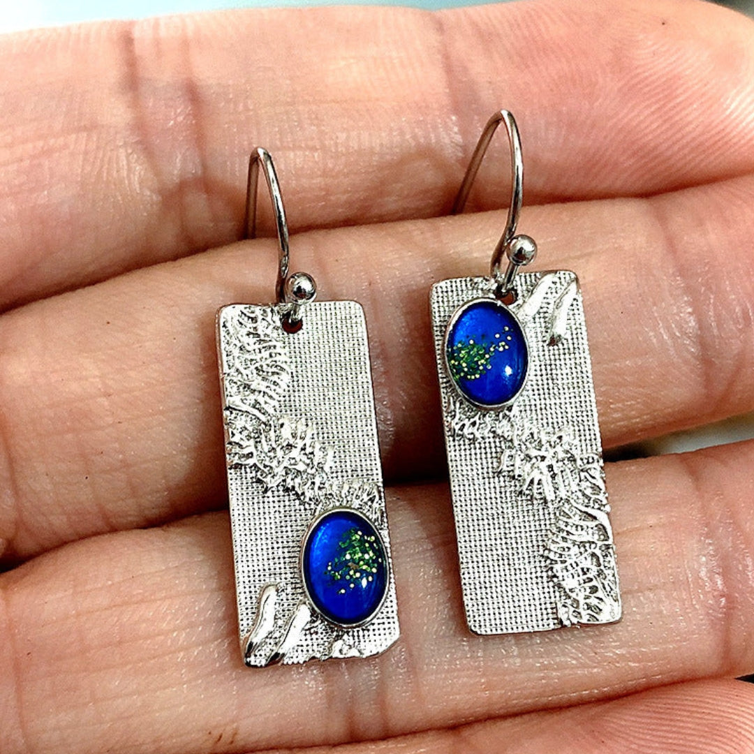 Boho  with Blue Crystal in Sterling Silver
