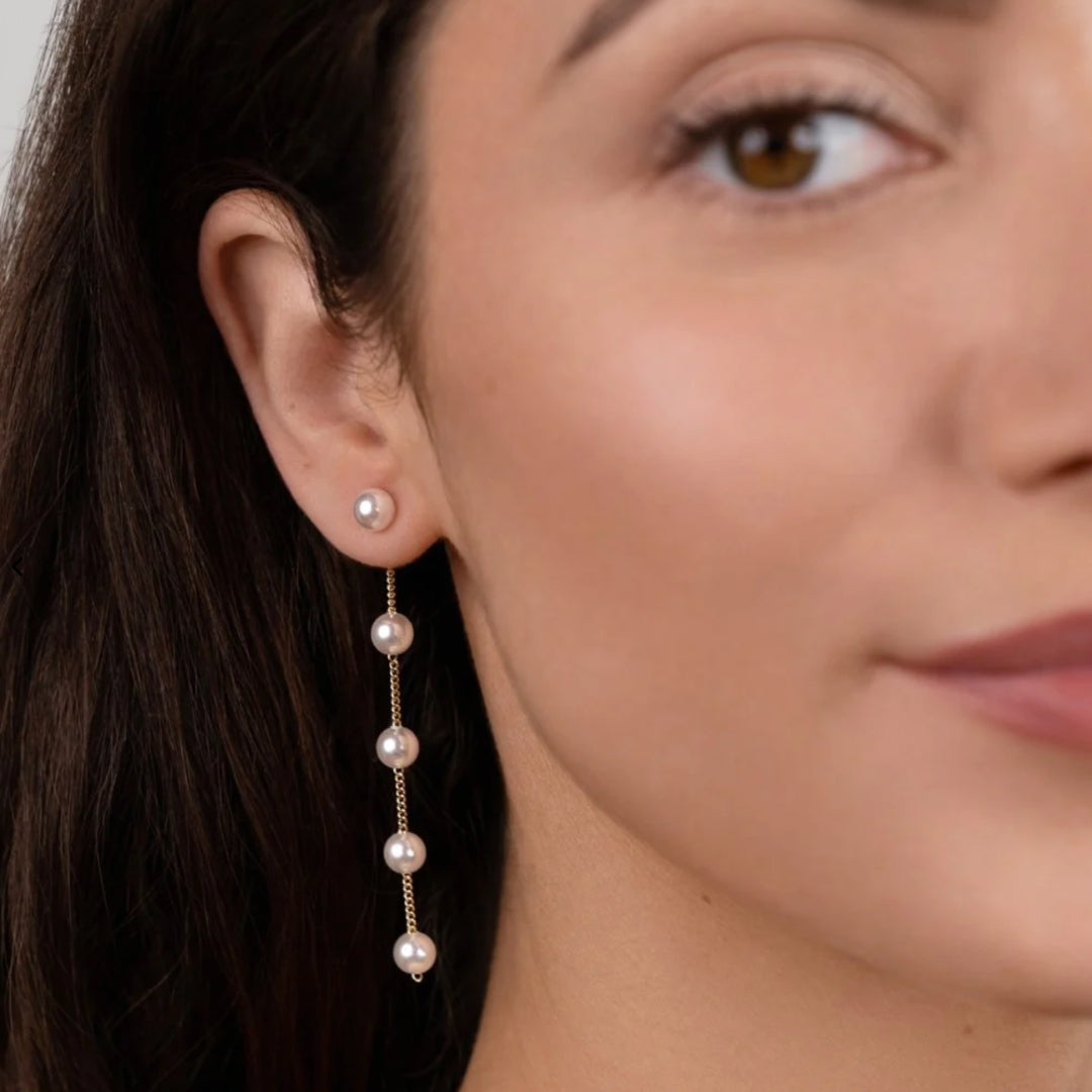 Pearl Dangling  in Gold