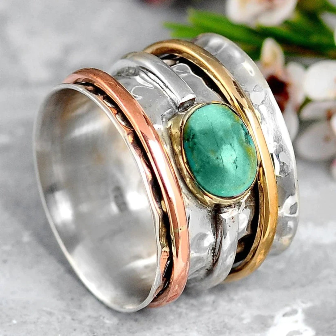 Turquoise Ring in Gold and Silver Vintage