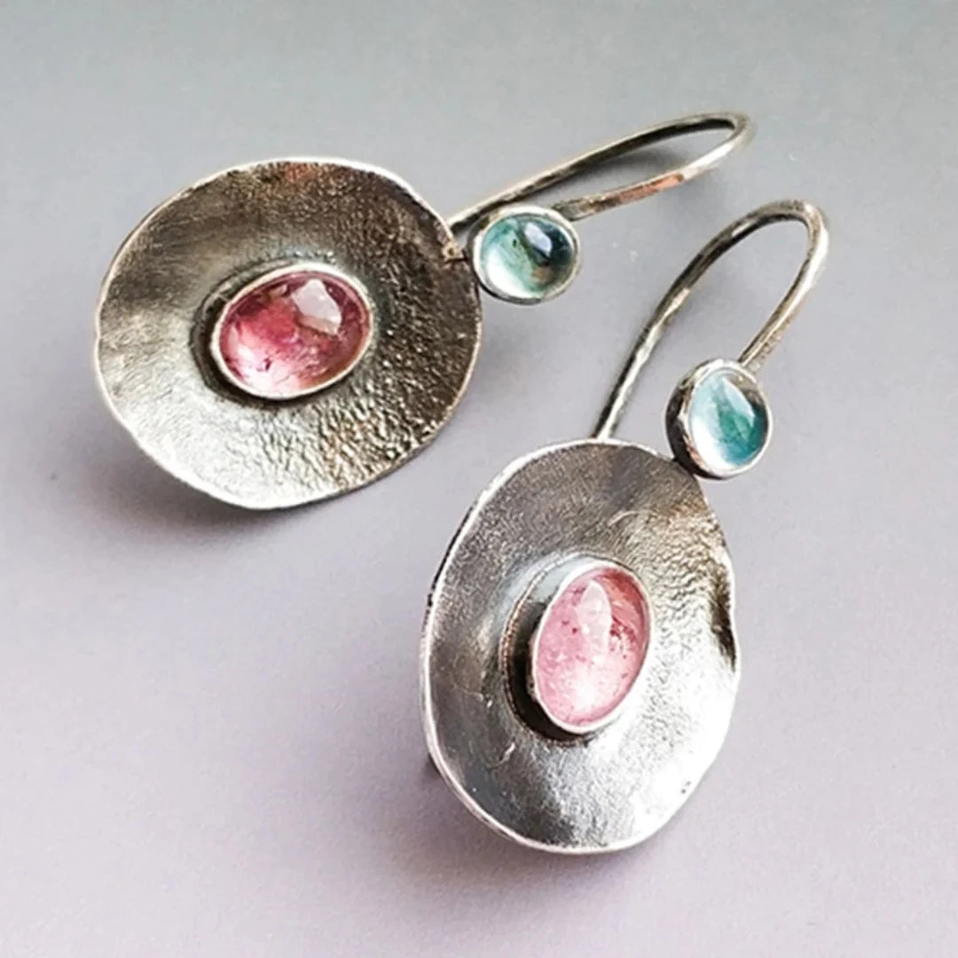 Bicolour Vintage Earrings in Silver