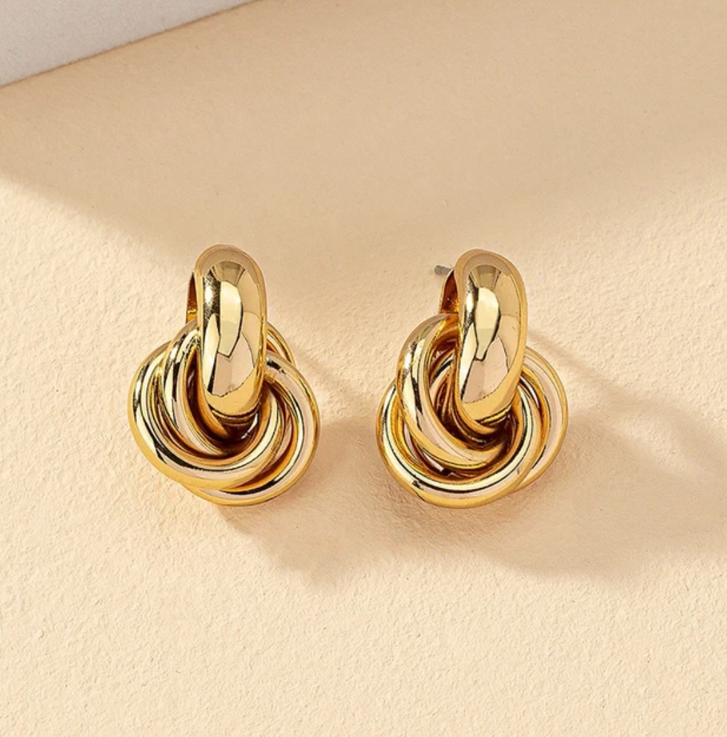Irregular Shaped 18K Gold Plated Earrings