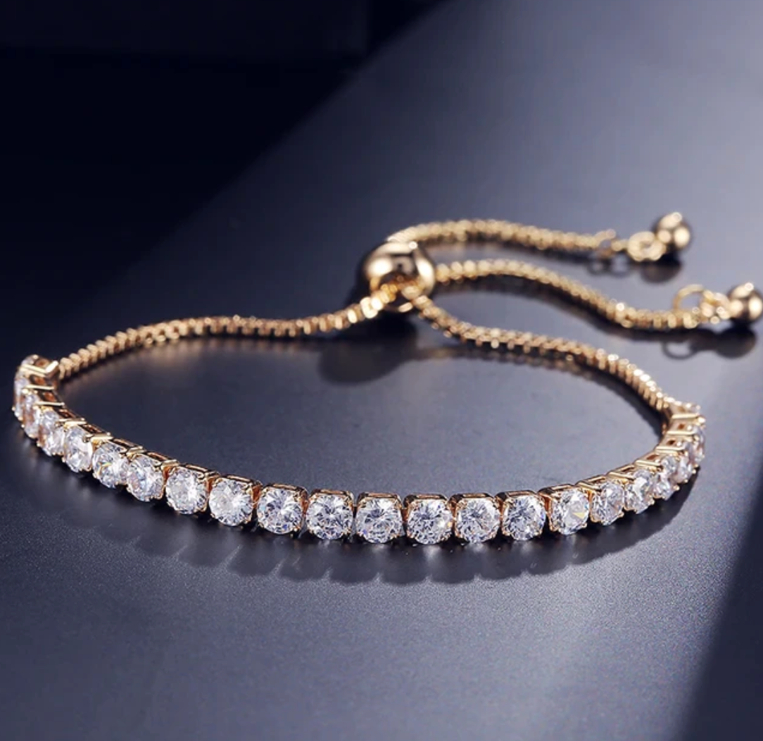 18K Gold Plated Bracelet Full of Strass